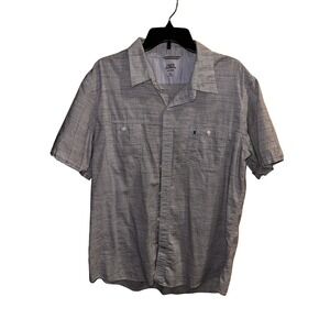 IZOD Saltwater Relaxed Classics Men's Short Sleeve Button Up Shirt XL Heather Gr